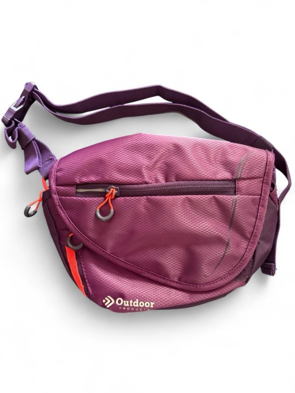 Outdoor Products purple waist pack crossbody bag. Perfect for hiking and biking.